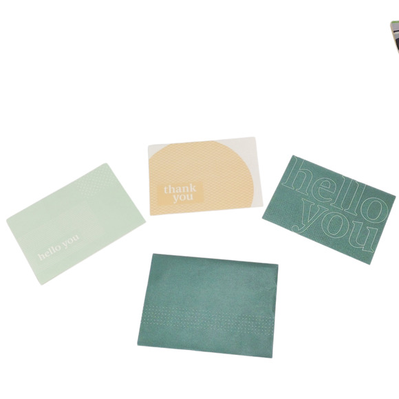 Zinus Blank Card Kit Set Of 3 “Thank You” and "Hello You" Green and Yellow - Picture 1 of 6